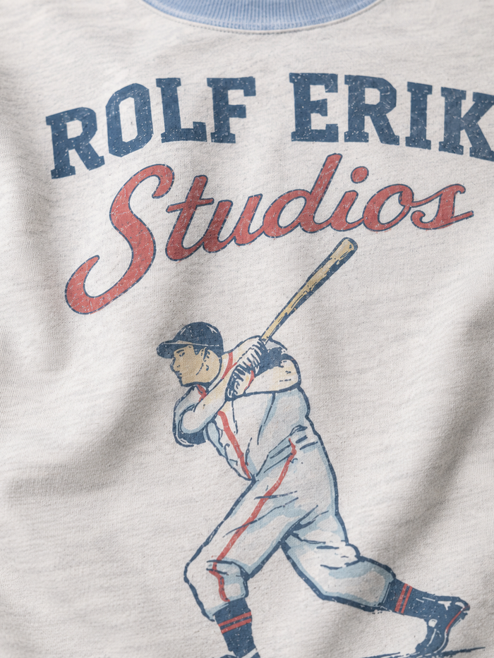 Baseball T-Shirt sleeve panel detail — Rolf Erik Studios